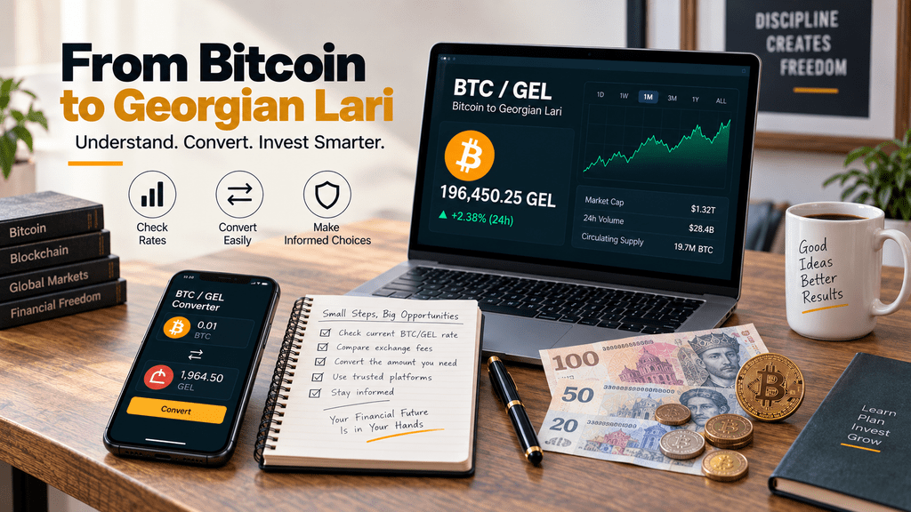 Bitcoin to Georgian Lari conversion with BTC GEL calculator and market chart