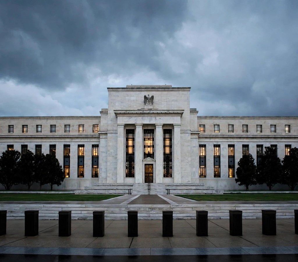 The Federal Reserve building in Washington DC at dusk ahead of the October 28 FOMC rate decision