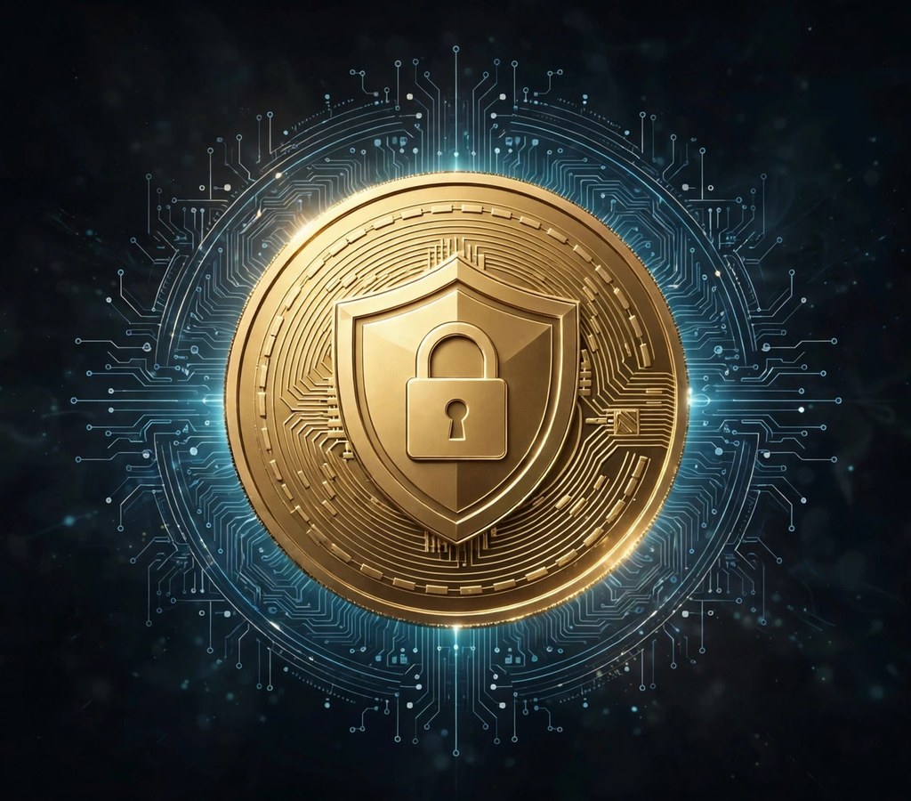 Zcash ZEC privacy coin concept with shielded pool visual