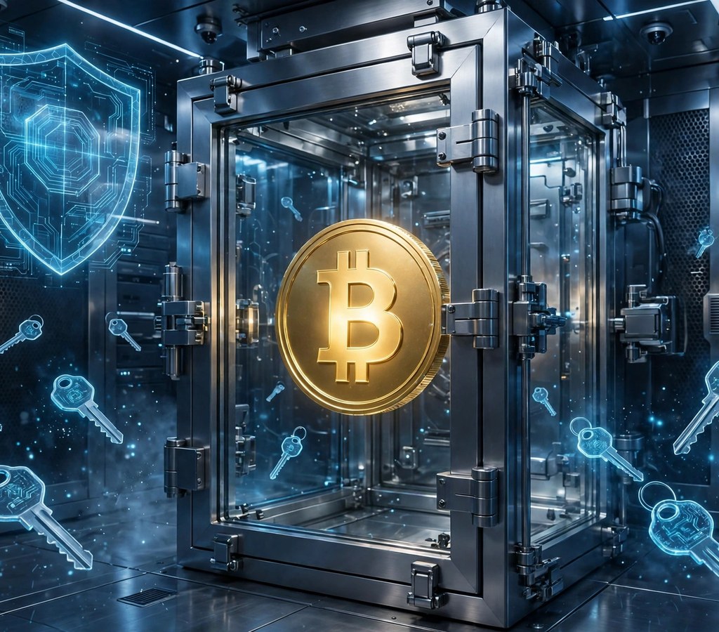 Digital asset vault with private keys and security shield for regulated custody