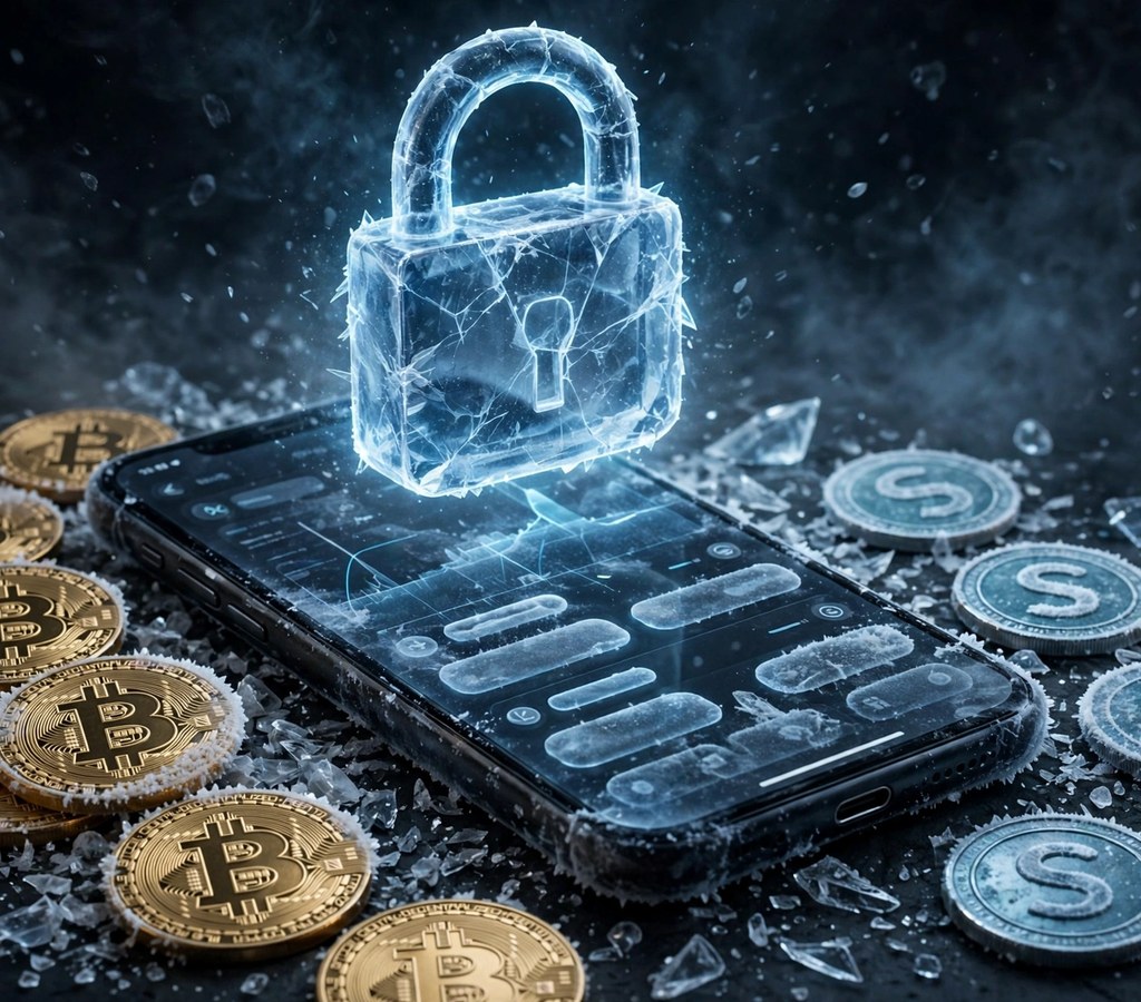 Binance exchange security breach concept with frozen digital assets