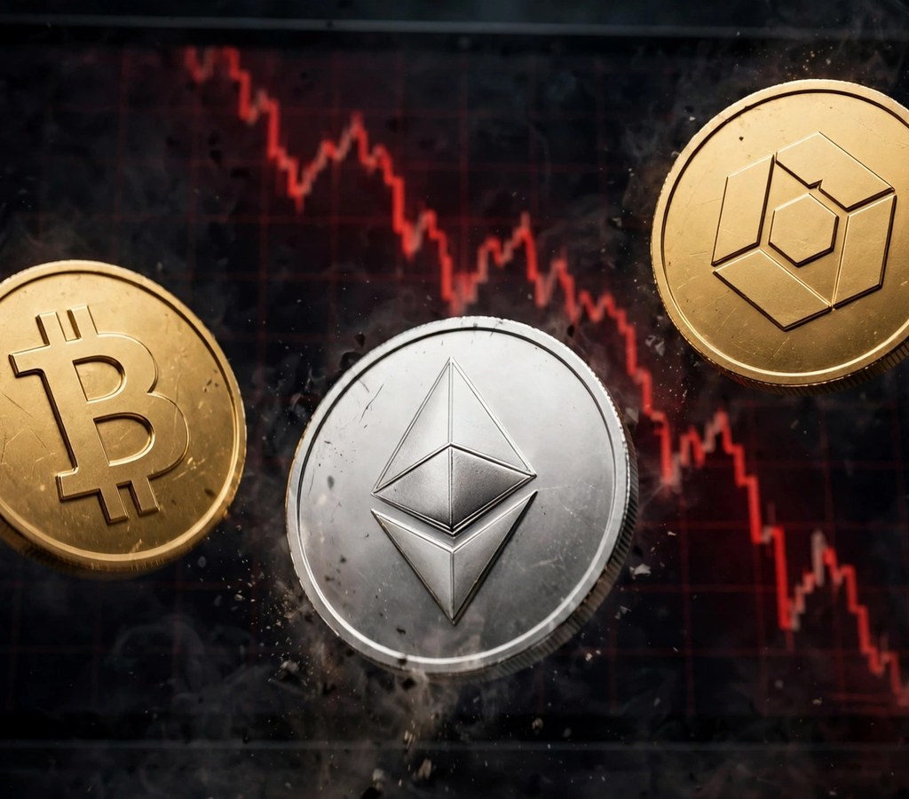 Bitcoin Ethereum and BNB prices falling after the Binance security scare