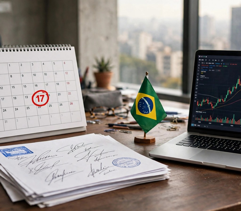 Crypto exchange licence application deadline calendar concept in Brazil