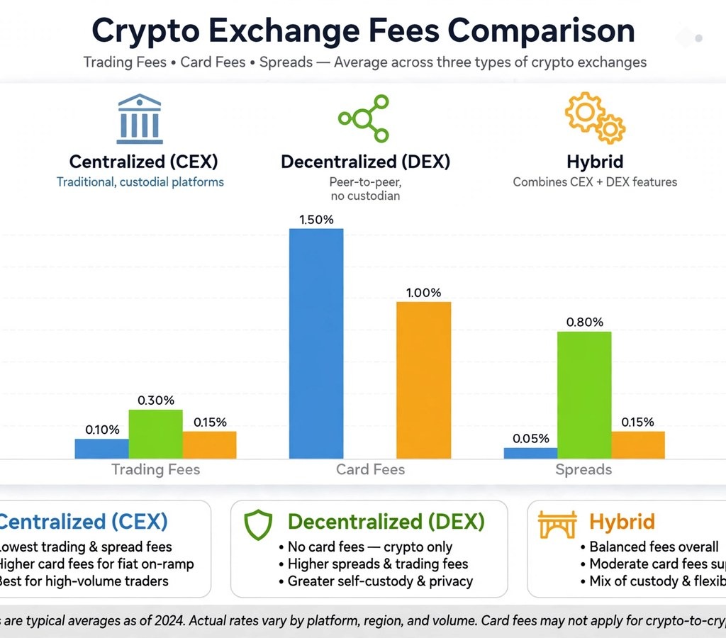 crypto exchange fees comparison chart