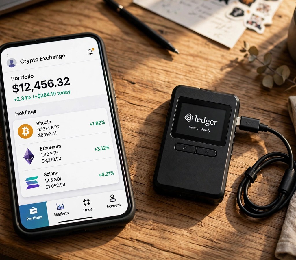 crypto exchange app with hardware wallet